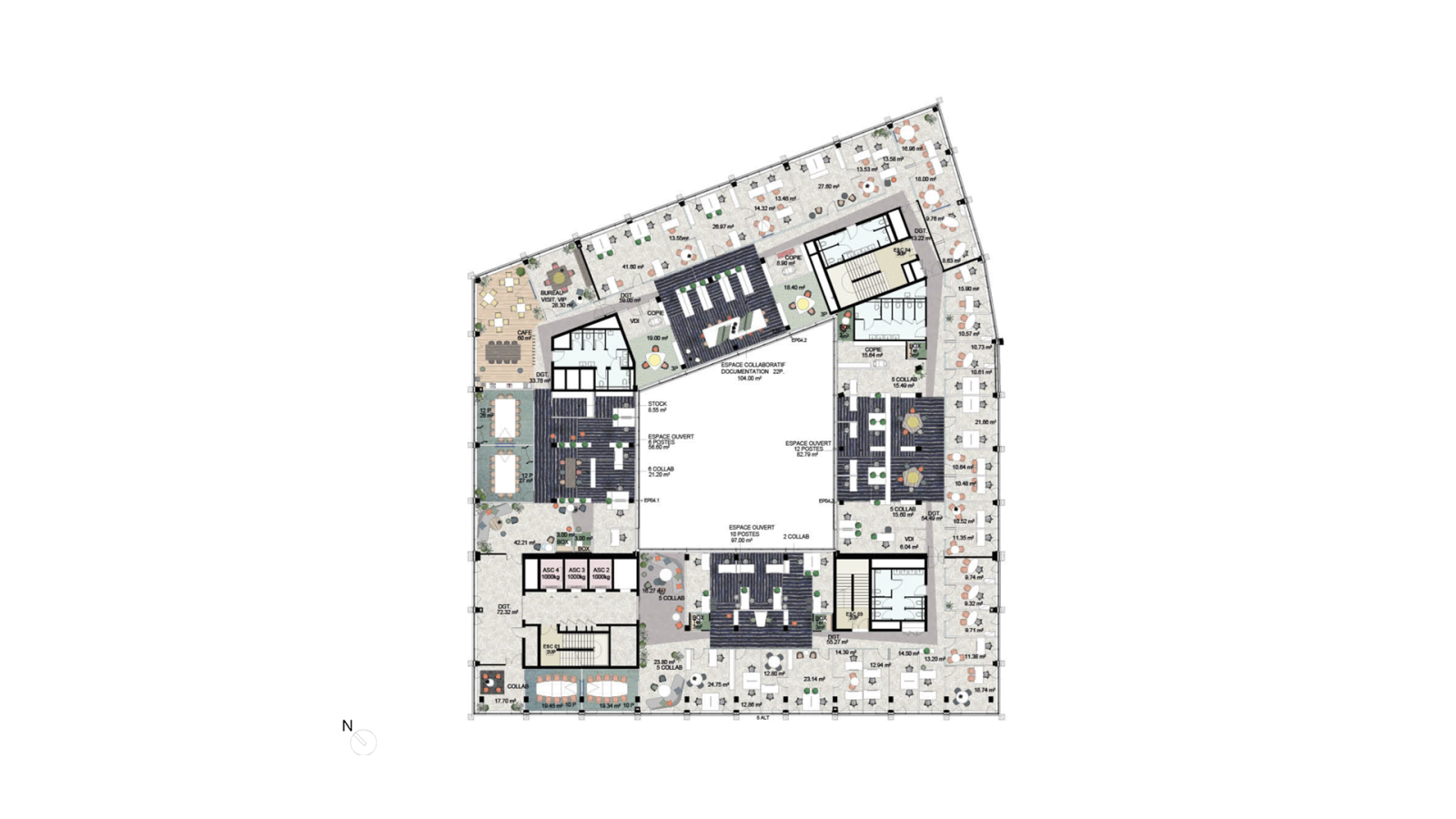 Messager - 2nd floor partitioned space planning