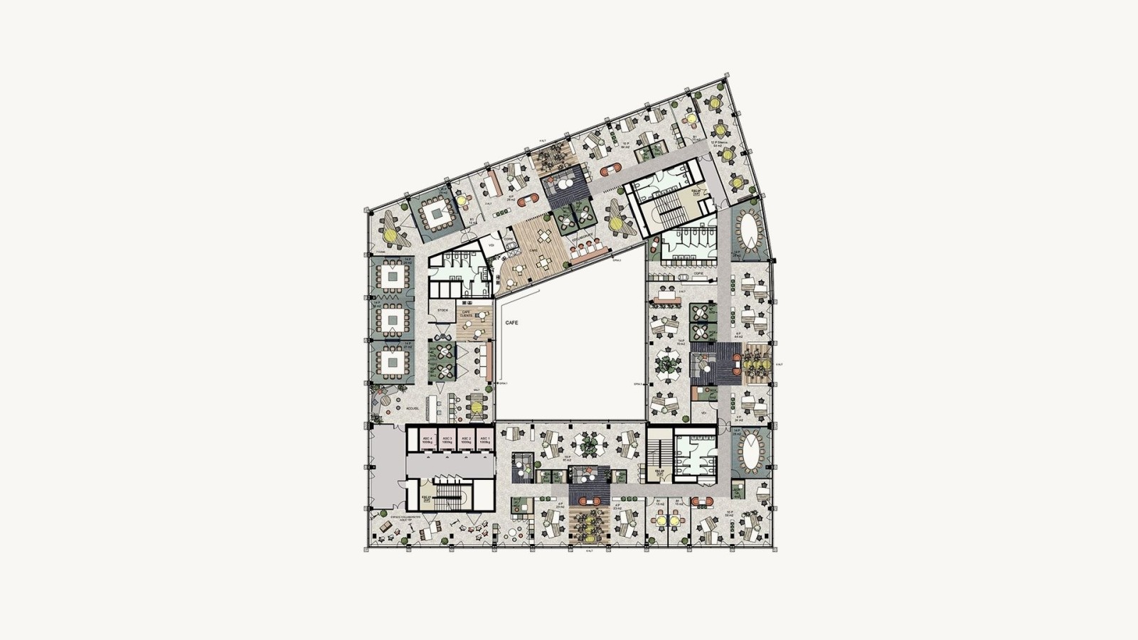 Messager - 2nd floor flex 60/40 open plan/partitioned space planning